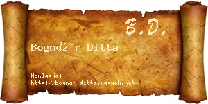 Bognár Ditta névjegykártya
