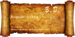 Bognár Ditta névjegykártya